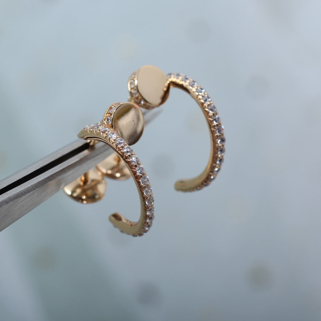 [RAFFINE] PENDIENTES JUSTE ORO ROSA 12,75 MM DIAMANTE
