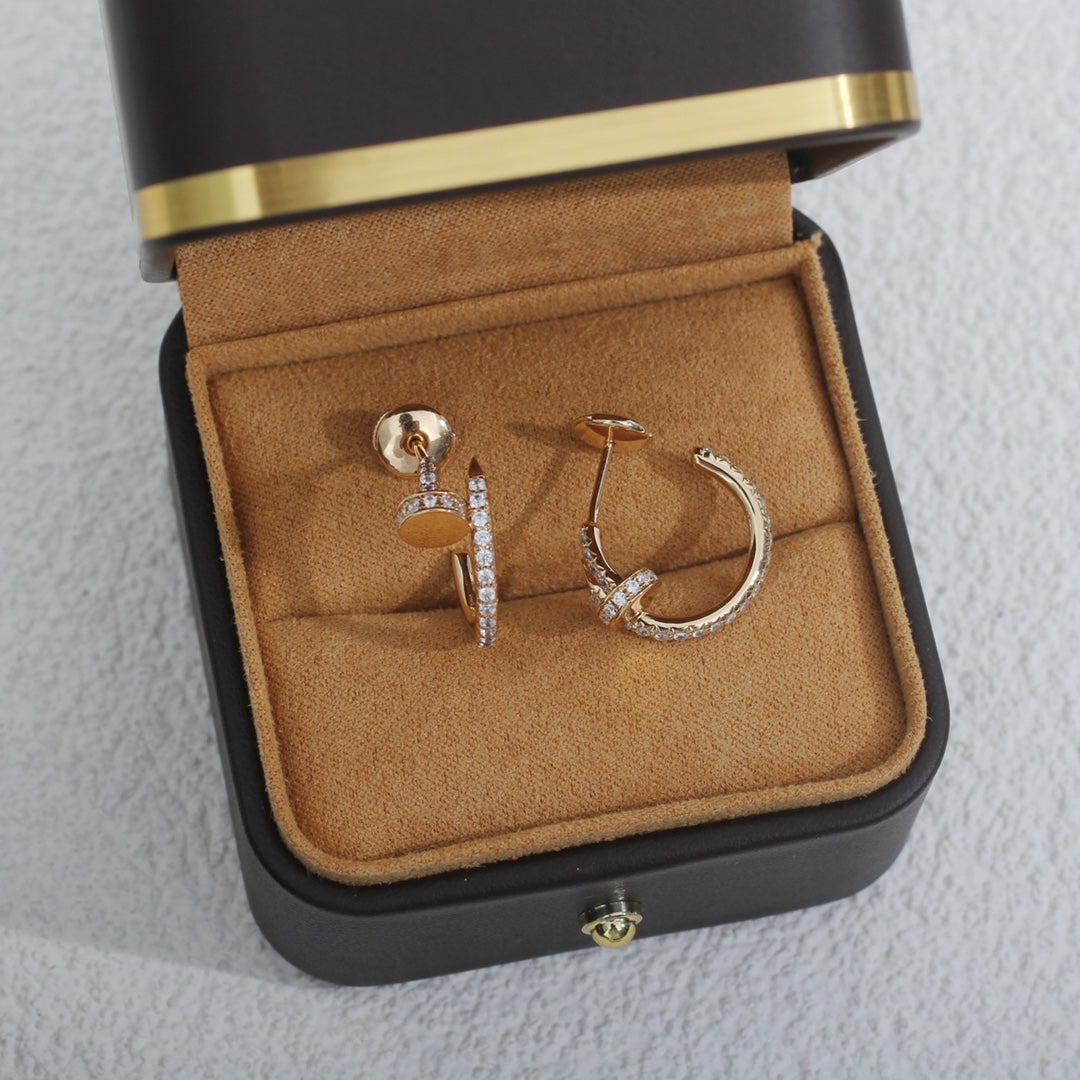 [RAFFINE] PENDIENTES JUSTE ORO ROSA 12,75 MM DIAMANTE
