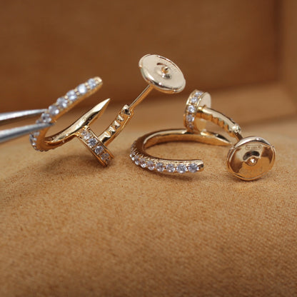 [RAFFINE] PENDIENTES JUSTE ORO ROSA 12,75 MM DIAMANTE