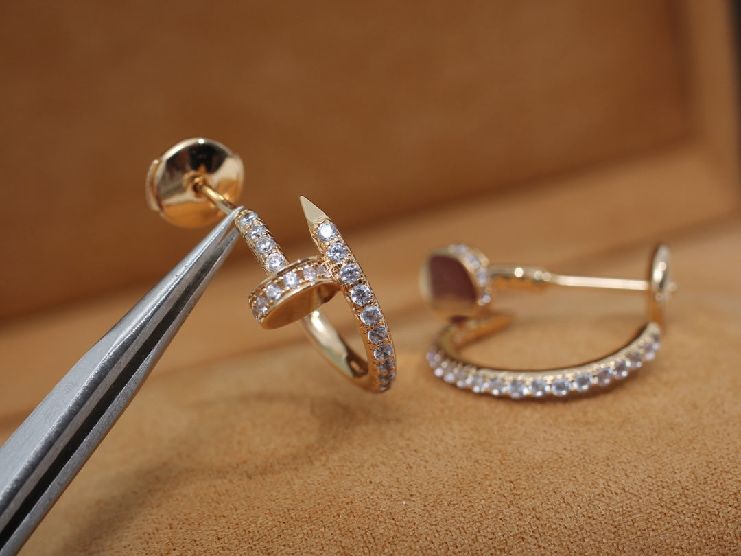[RAFFINE] PENDIENTES JUSTE ORO ROSA 12,75 MM DIAMANTE