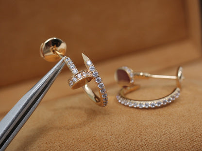 [RAFFINE] PENDIENTES JUSTE ORO ROSA 12,75 MM DIAMANTE