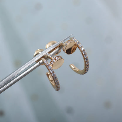 [RAFFINE] PENDIENTES JUSTE ORO ROSA 12,75 MM DIAMANTE