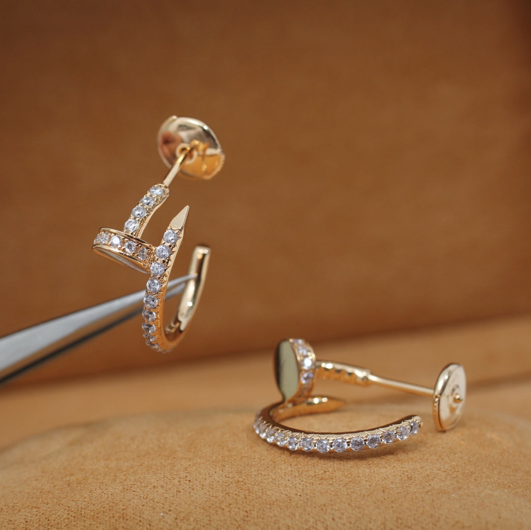 [RAFFINE] PENDIENTES JUSTE ORO ROSA 12,75 MM DIAMANTE
