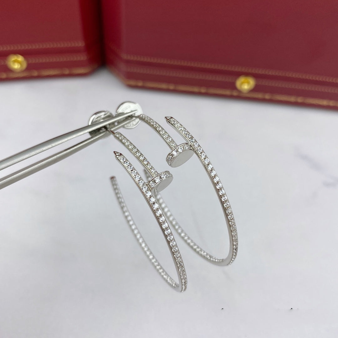 [Raffine]Boucles d'oreilles JUSTE Full Diamonds 1,8 mm