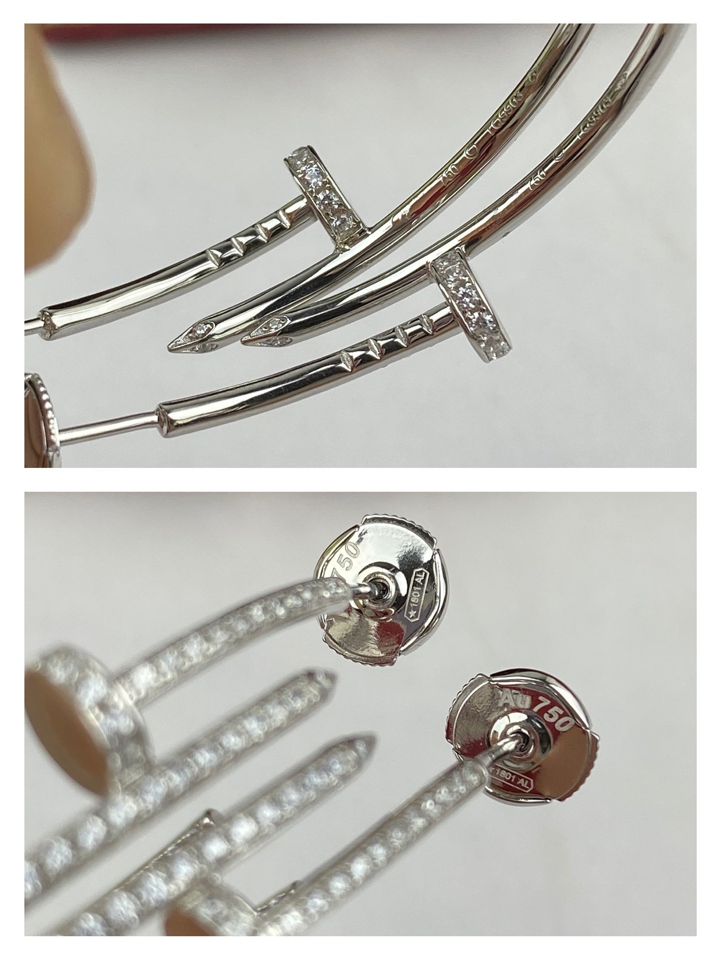 [Raffine]Boucles d'oreilles JUSTE Full Diamonds 1,8 mm