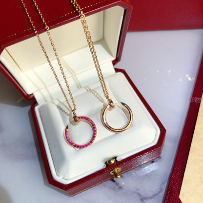 [RAFFINE]COLLAR JUSTE ORO DIAMANTES ROJOS