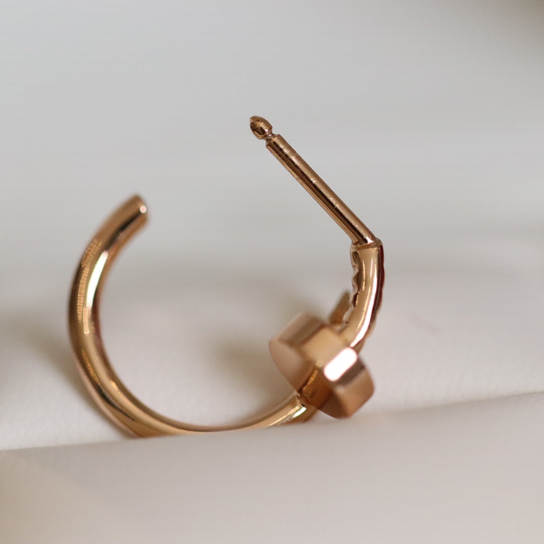 [RAFFINE] PENDIENTES JUSTE ORO ROSA