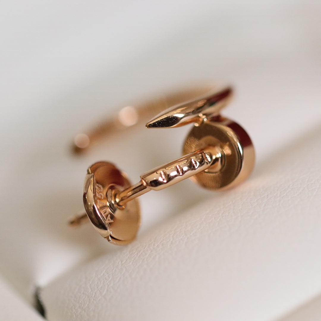 [RAFFINE] PENDIENTES JUSTE ORO ROSA