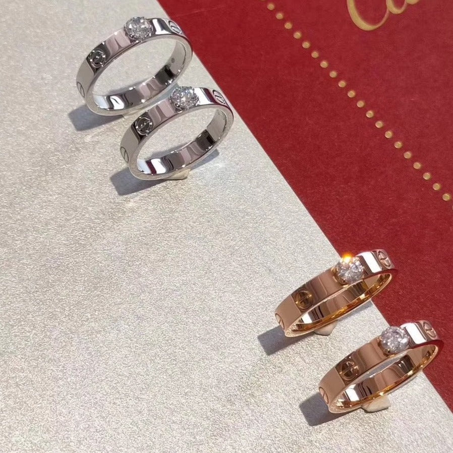 [RAFFINE] ANILLO DE AMOR 3,6 MM 1 DIAMANTE GRANDE