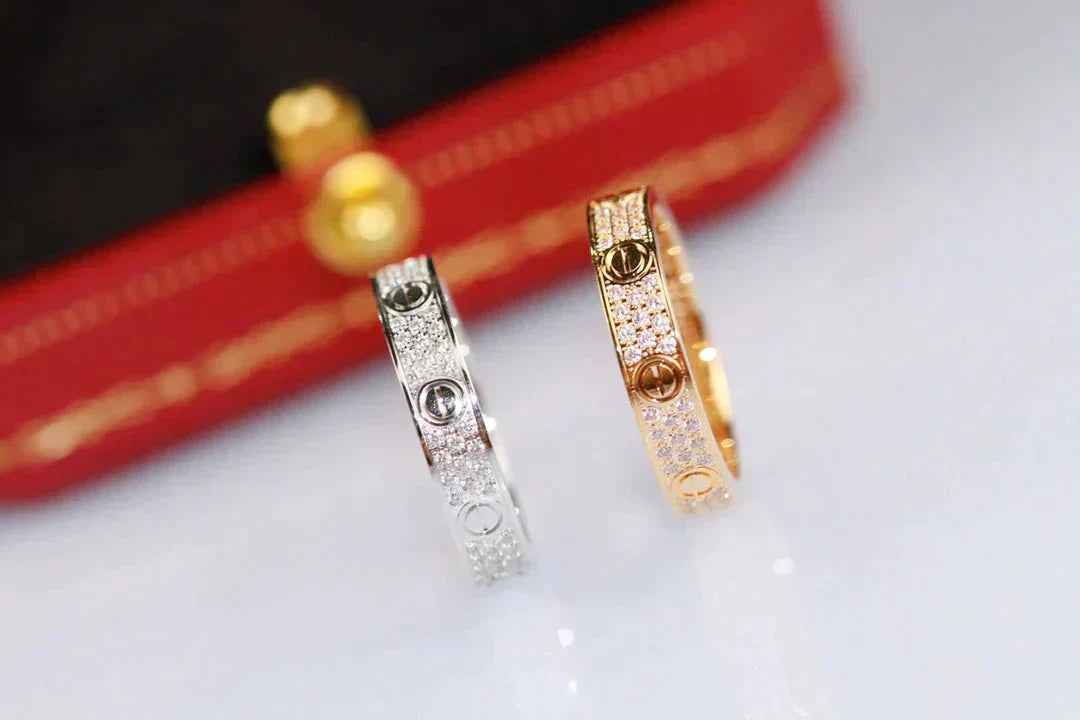 [RAFFINE] ANILLO DE AMOR DE 3,6 MM CON PAVIMENTO DE DIAMANTES