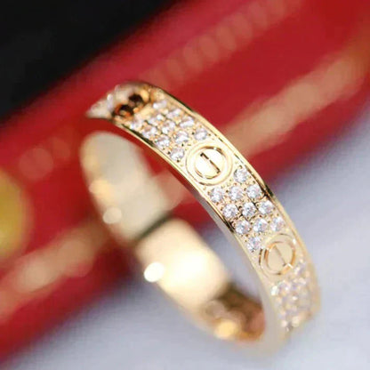 [RAFFINE] ANILLO DE AMOR DE 3,6 MM CON PAVIMENTO DE DIAMANTES