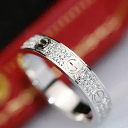 [RAFFINE] ANILLO DE AMOR DE 3,6 MM CON PAVIMENTO DE DIAMANTES
