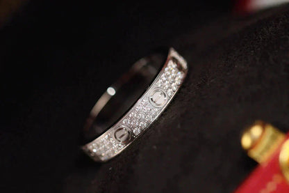 [RAFFINE] ANILLO DE AMOR DE 3,6 MM CON PAVIMENTO DE DIAMANTES