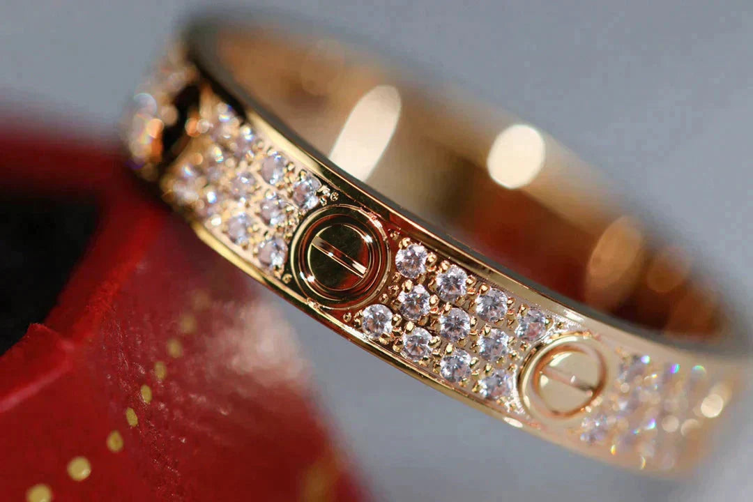 [RAFFINE] ANILLO DE AMOR DE 3,6 MM CON PAVIMENTO DE DIAMANTES