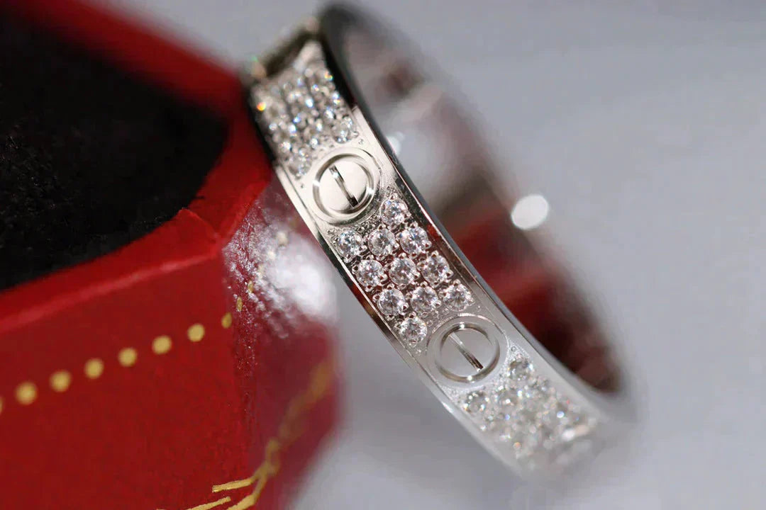 [RAFFINE] ANILLO DE AMOR DE 3,6 MM CON PAVIMENTO DE DIAMANTES