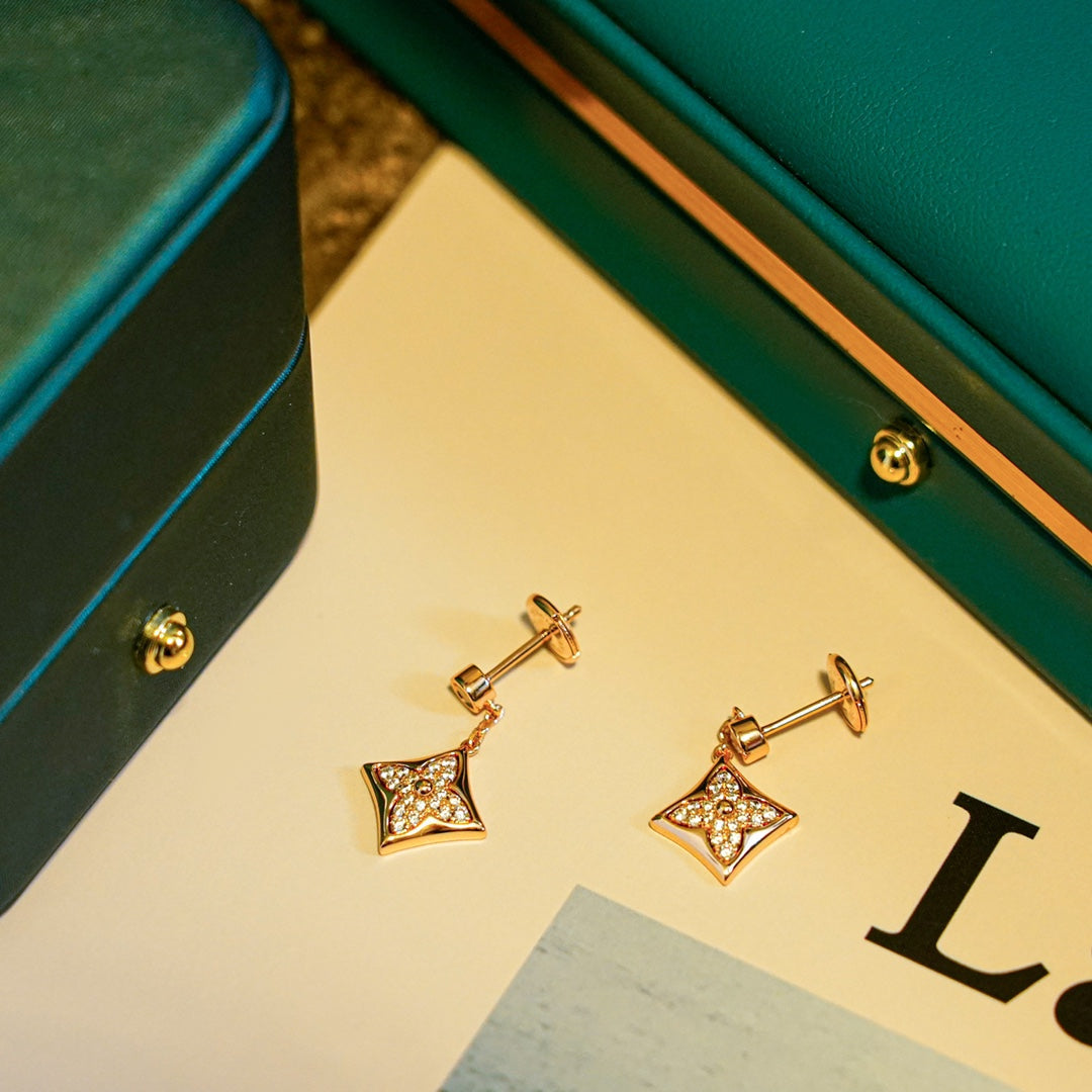 [RAFFINE]STAR DIAMONDS EARRINGS GOLD