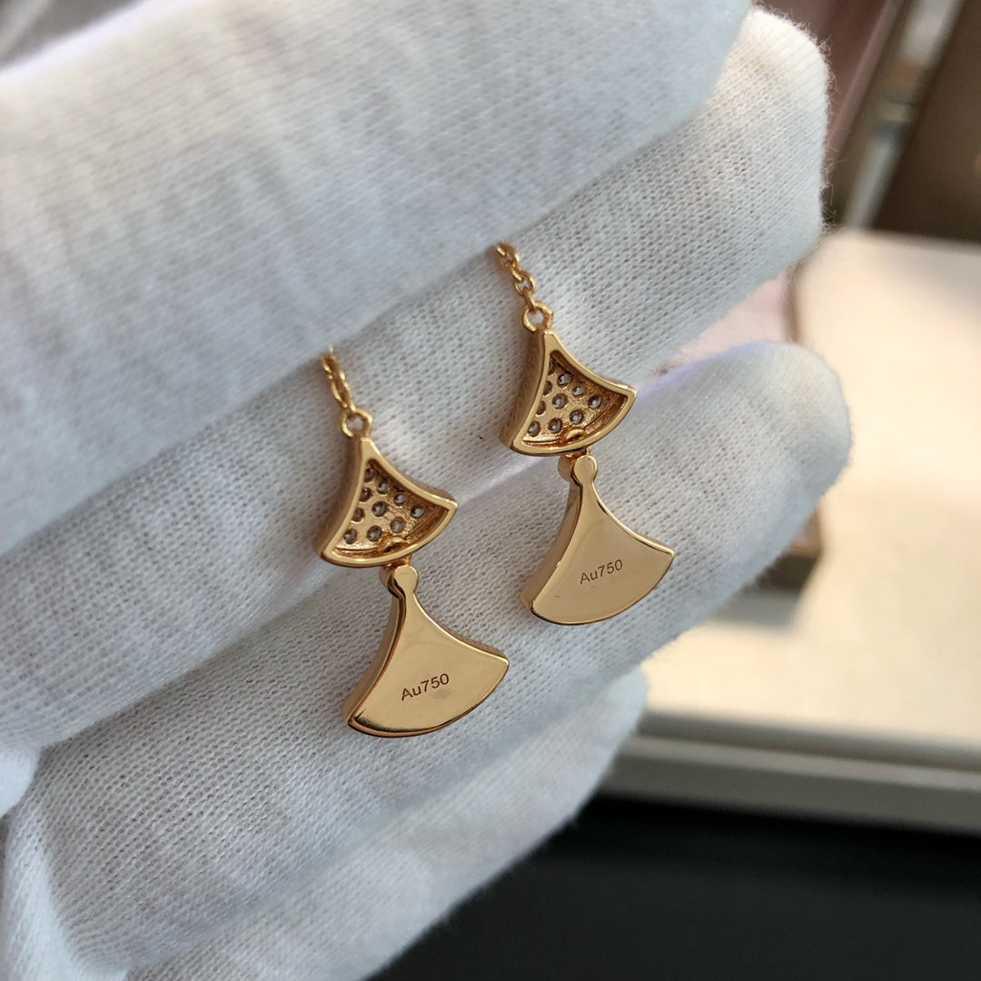 [RAFFINE] PENDIENTES DREAM 3 MOTIVOS DIAMANTE MOP ORO ROSA