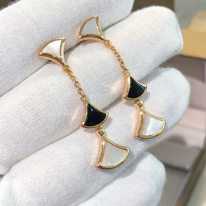 [RAFFINE] PENDIENTES DREAM 3 MOTIVOS ÓNIX MOP ORO ROSA