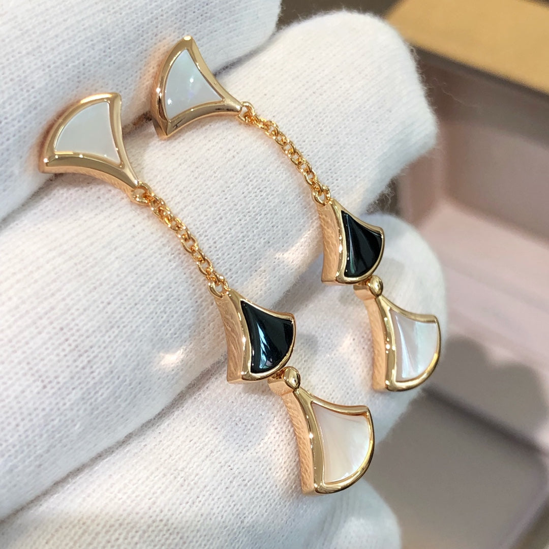 [RAFFINE] PENDIENTES DREAM 3 MOTIVOS ÓNIX MOP ORO ROSA