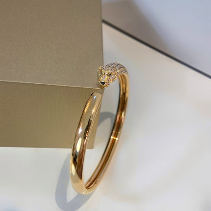 [Raffine]PANTHERE GOLD DIAMOND OPEN BRACELET