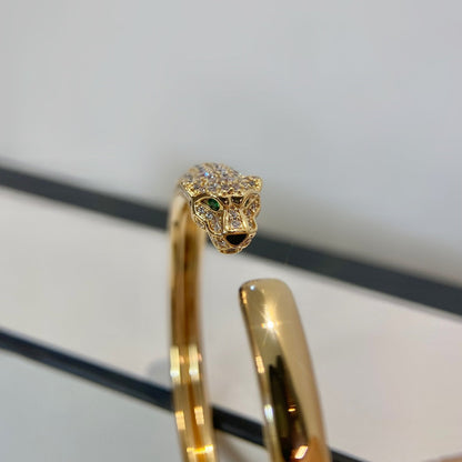 [Raffine]PANTHERE GOLD DIAMOND OPEN BRACELET
