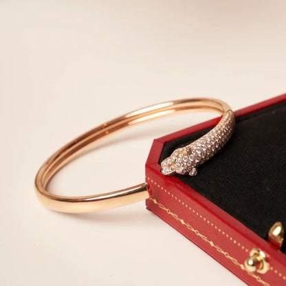 [Raffine]PANTHERE HALF DIAMOND OPEN BRACELET