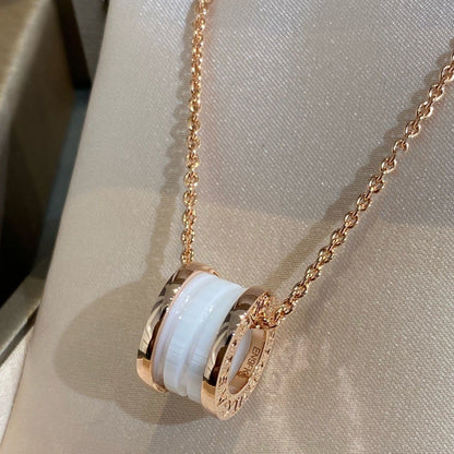 [RAFFINE]ZERO 1 COLLAR DE CERÁMICA BLANCA Y ORO ROSA