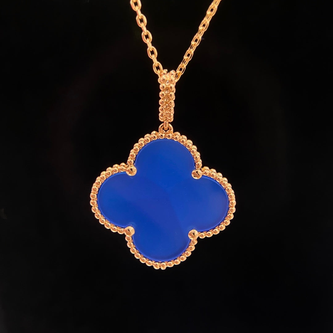 [RAFFINE]CLOVER 25MM NECKLACE TURQUOISE ROSE GOLD