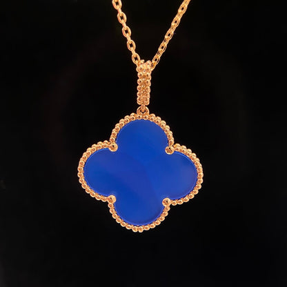 [RAFFINE]CLOVER 25MM NECKLACE TURQUOISE ROSE GOLD