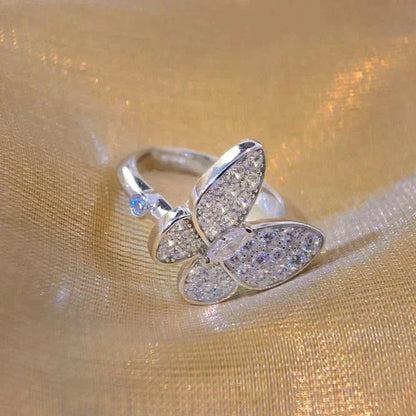 [RAFFINE] ANILLO DE DIAMANTE CON MARIPOSA