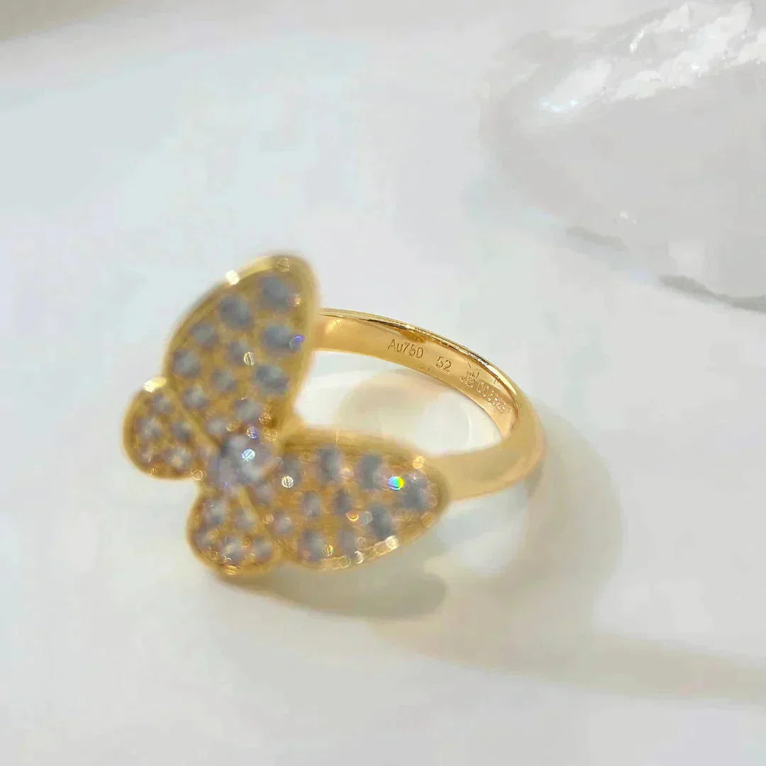 [RAFFINE] ANILLO DE DIAMANTE CON MARIPOSA