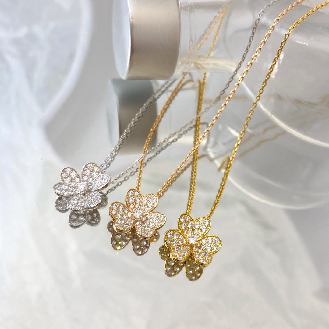 [RAFFINE]FLOWER DIAMOND NECKLACE