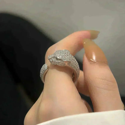 [RAFFINE] ANILLO PANTHERE DE 5,5 MM CON DIAMANTES