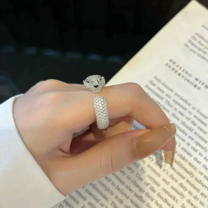 [RAFFINE] ANILLO PANTHERE DE 5,5 MM CON DIAMANTES