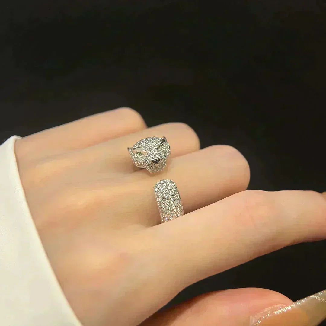 [RAFFINE] ANILLO PANTHERE DE 5,5 MM CON DIAMANTES