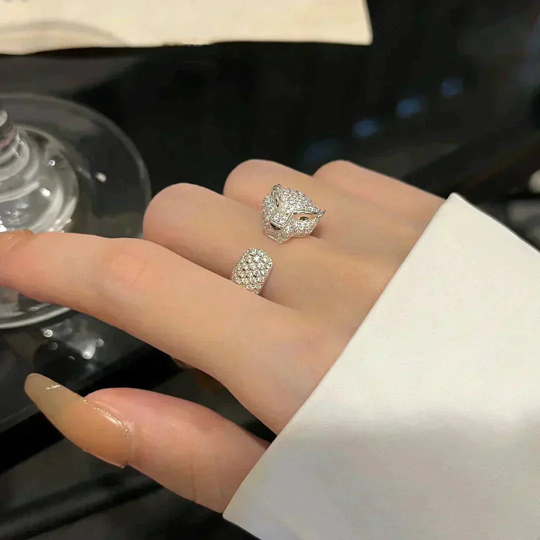[RAFFINE] ANILLO PANTHERE DE 5,5 MM CON DIAMANTES