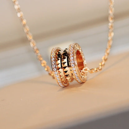 [RAFFINE]ZERO 1 COLLAR DE ORO ROSA CON PEDANTE ROCK