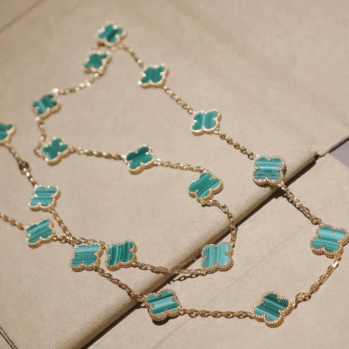 [RAFFINE]CLOVER 20 MOTIFS MALACHITE GOLD