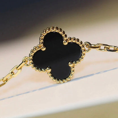 [RAFFINE]CLOVER 20 MOTIFS ONYX NECKLACE