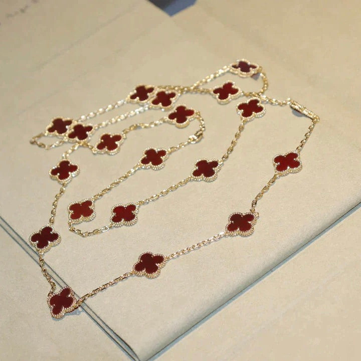 [Raffine]CLOVER 20 MOTIVE KARNEOL HALSKETTE