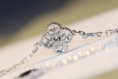 [RAFFINE]CLOVER 20 MOTIFS ONYX DIAMOND SILVER