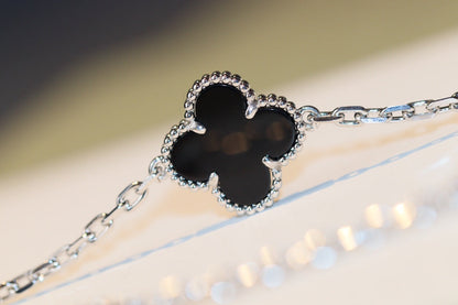 [RAFFINE]CLOVER 20 MOTIFS ONYX DIAMOND SILVER