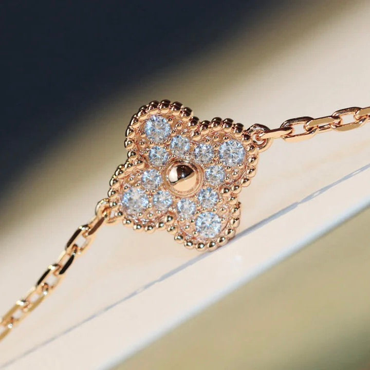 [RAFFINE]CLOVER 20 MOTIFS LASER DIAMOND NECKLACE