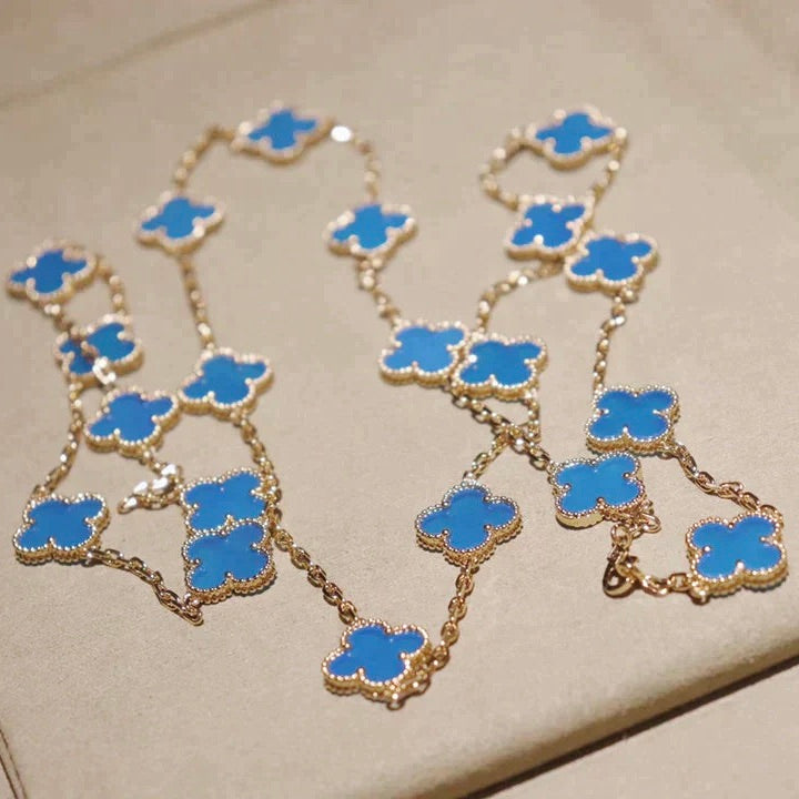 [RAFFINE]CLOVER 20 MOTIFS TURQUOISE GOLD