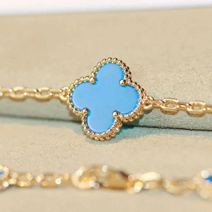 [RAFFINE]CLOVER 20 MOTIFS TURQUOISE GOLD