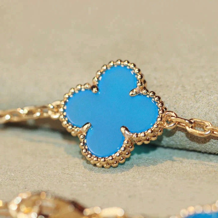 [RAFFINE]CLOVER 20 MOTIFS TURQUOISE GOLD