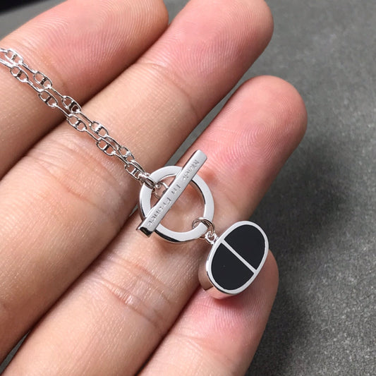 [RAFFINE]CHAINE VERSO BLACK CERAMIC  NECKLACE