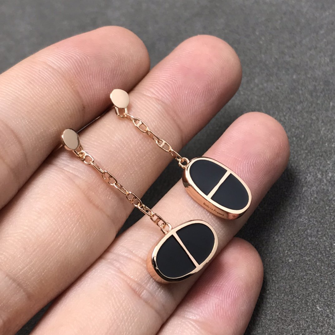 [RAFFINE] PENDIENTES DE PLATA Y CERÁMICA NEGRA VERSO