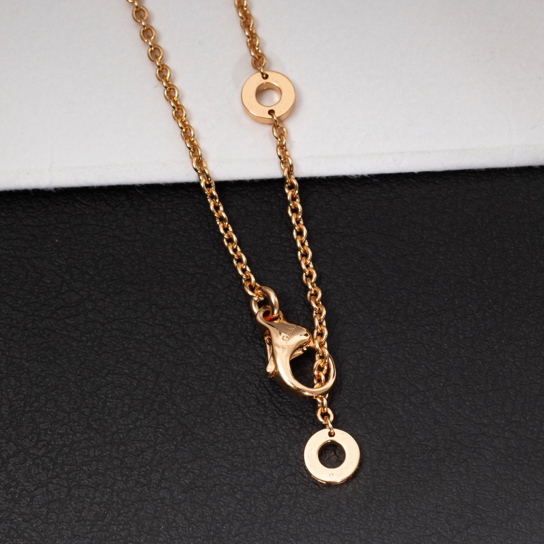 [RAFFINE]ZERO 1 COLLAR DE CERÁMICA BLANCA Y ORO ROSA CON DIAMANTES