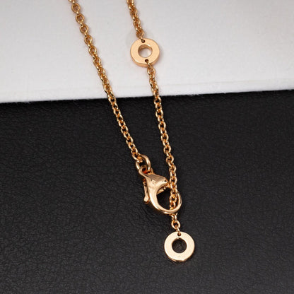 [RAFFINE]ZERO 1 COLLAR DE CERÁMICA BLANCA Y ORO ROSA CON DIAMANTES